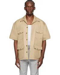 RECTO Beige Flap Pocket Shirt Beige