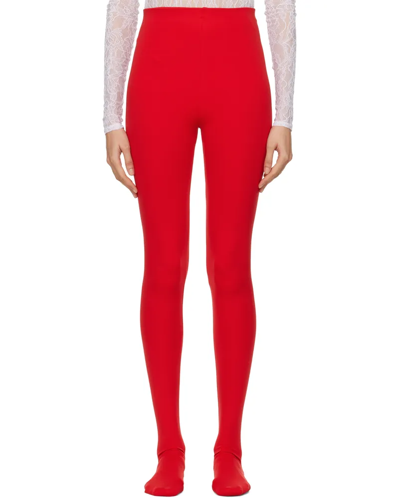 WARDROBE.NYC Red Opaque Leggings Red
