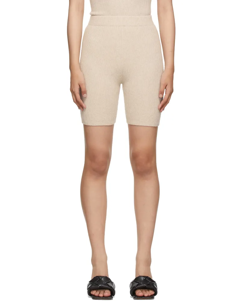 arch4 Beige Joelle Rib Shorts Ecru