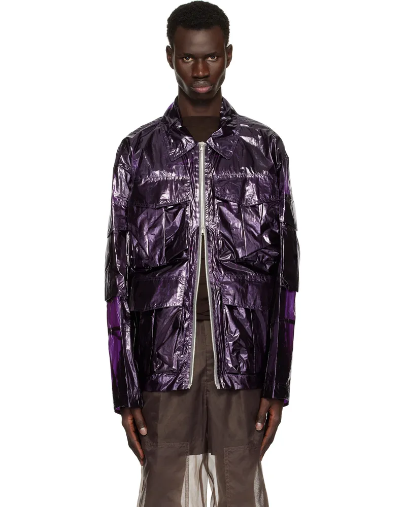 Dries van Noten Purple Overdyed Transparent Jacket 401