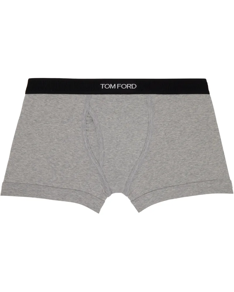 Tom Ford Gray Cotton Boxer Briefs Grey