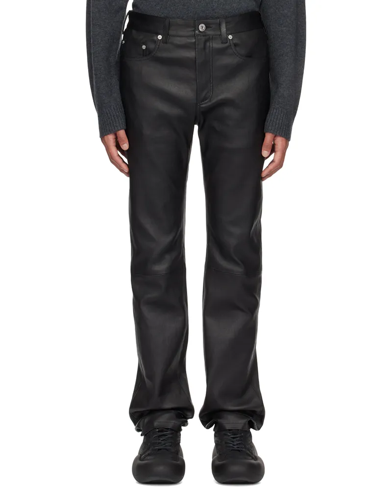 J.W.Anderson Black Slim-Fit Leather Pants 999