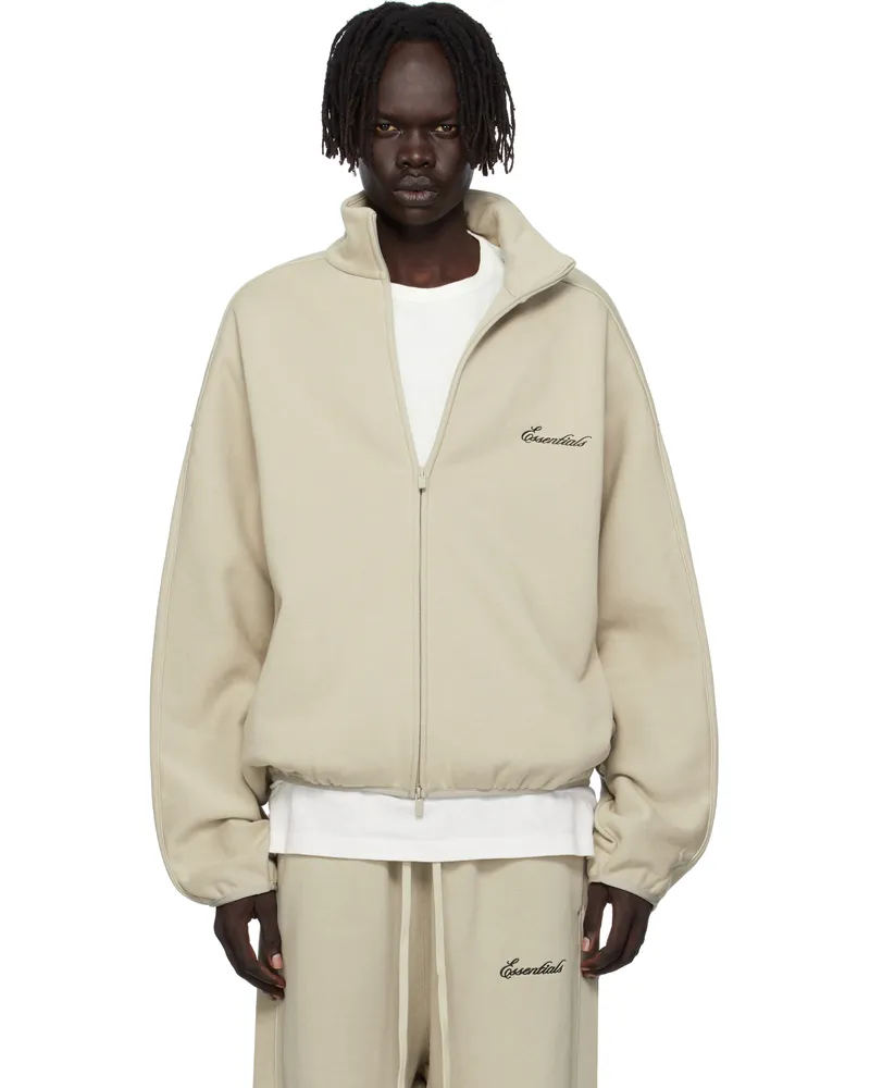 Fear of God Taupe Modern Fit Fleece Track Jacket Abbey