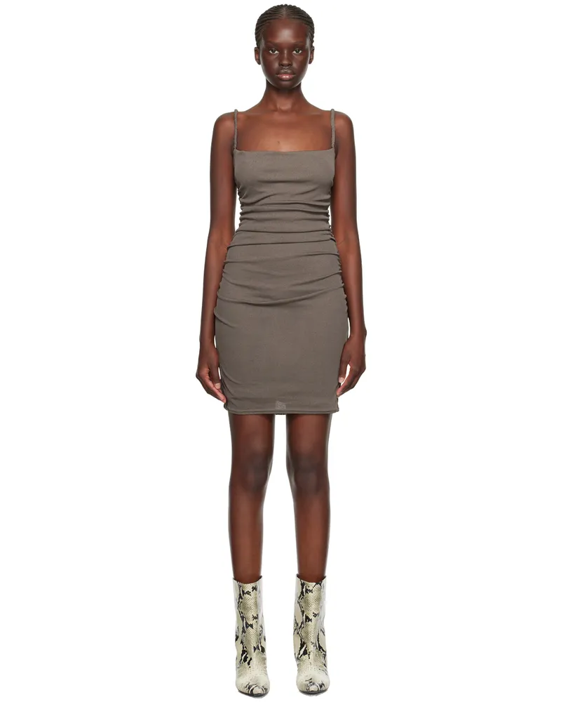 Nanushka Gray Adie Minidress Fossil