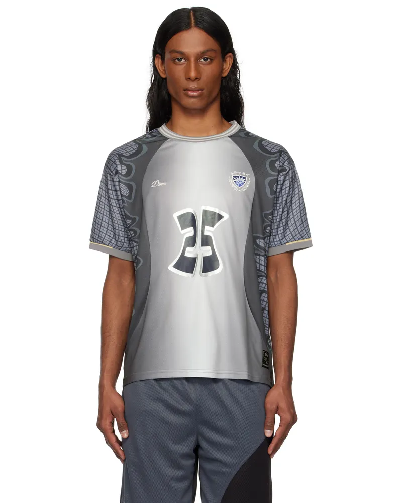 Dime Blue & Gray Holy Flame Jersey T-shirt Silver
