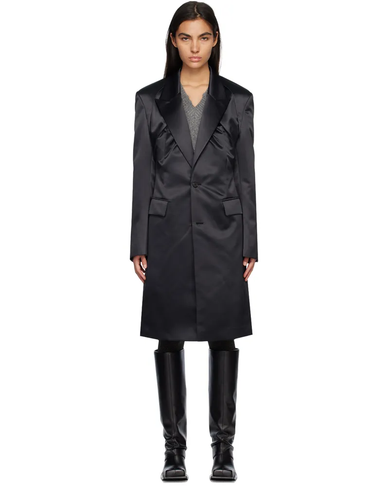 WE 11 DONE Black Single-Breasted Coat Black
