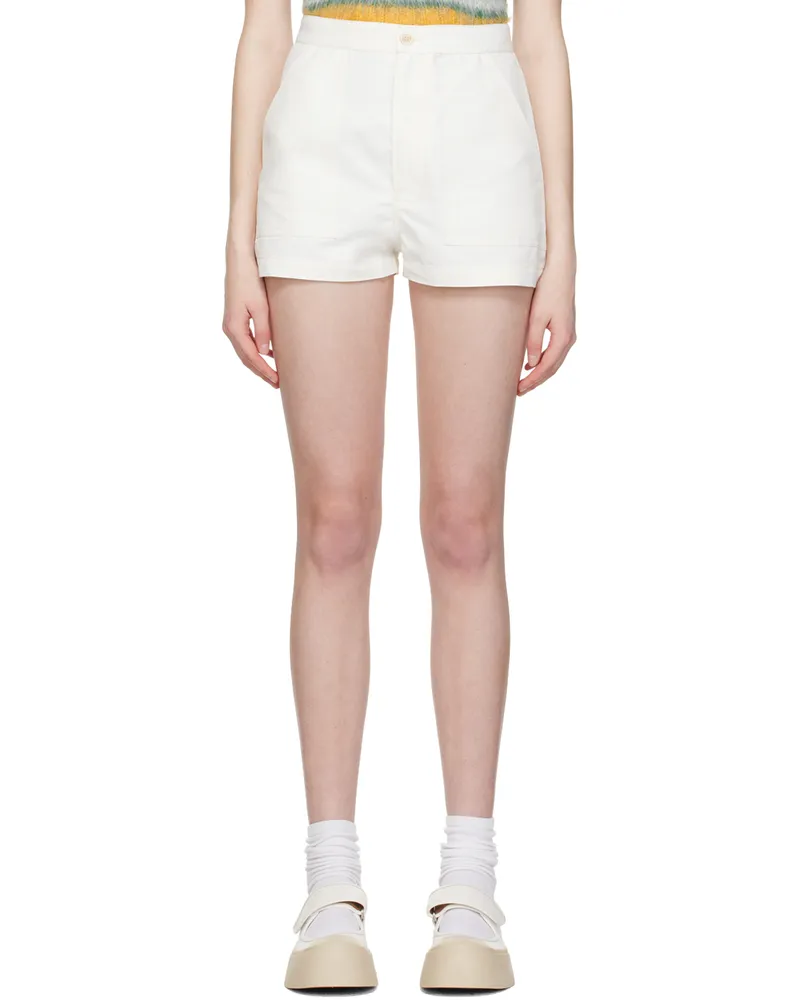 Marni Off-White Flared Shorts 00w03