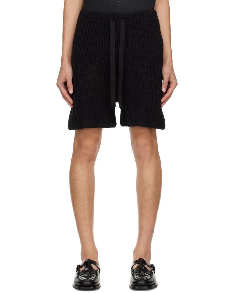 COMMAS Black Drawstring Shorts Black