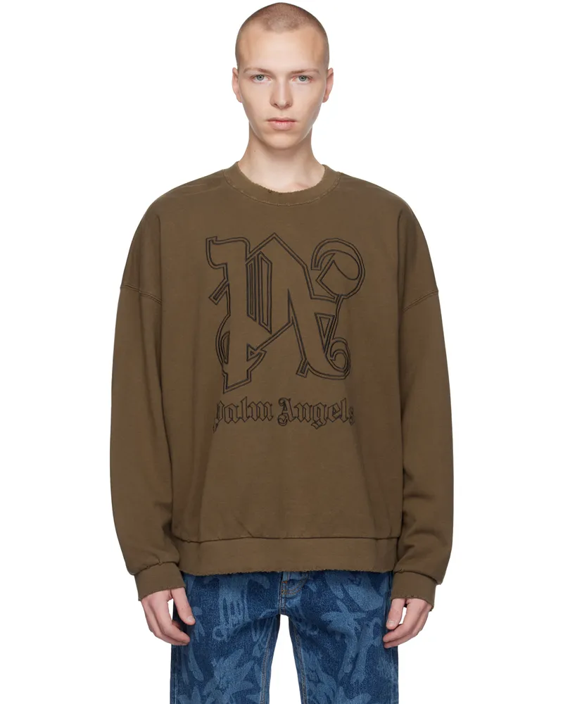 Palm Angels Brown Monogram Sweatshirt Brown