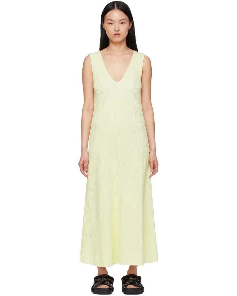 Joseph Yellow Cotton Midi Dress 0708