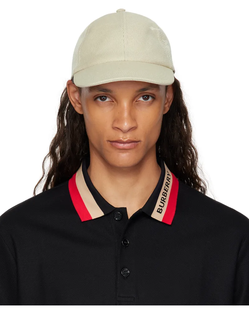 Burberry Beige EKD Cotton Blend Baseball Cap Hunter