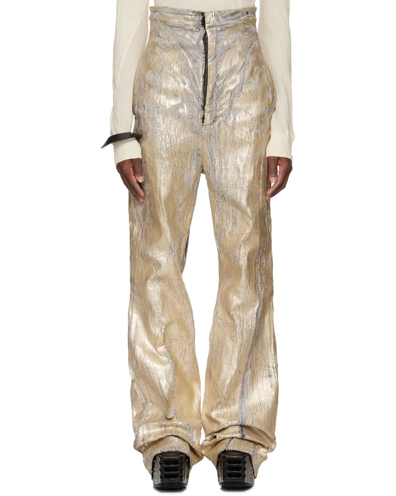 Rick Owens Gold Hollywood Bolan Megacrust Jeans 02