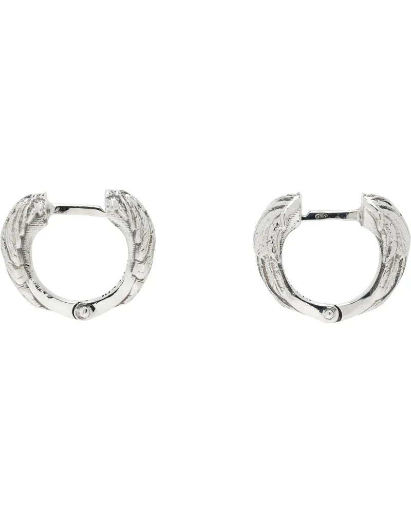 Emanuele Bicocchi Silver Wings Hoop Earrings Silver