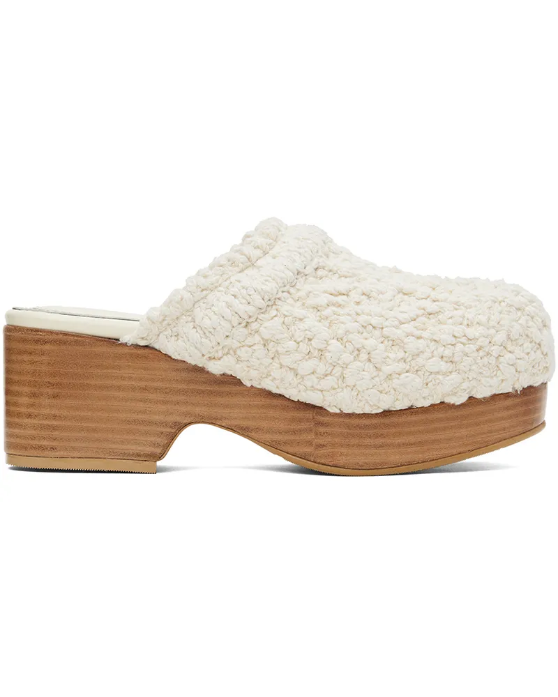 RECTO Off-White Bohemian Clogs Ivory