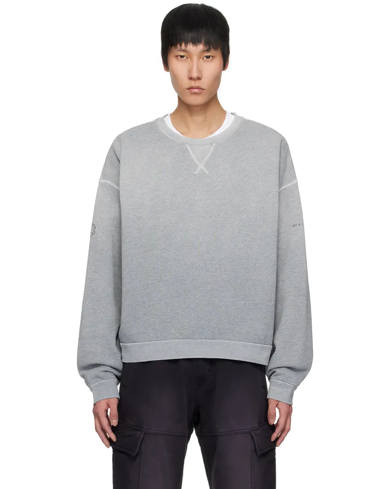 1017 ALYX 9SM Gray Garment Dye Boxy Crewneck Sweatshirt Overdyed
