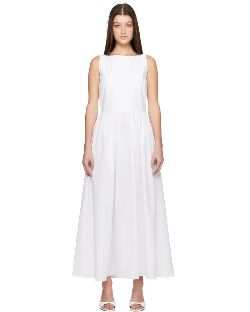 Matteau White Tie Back Midi Dress White