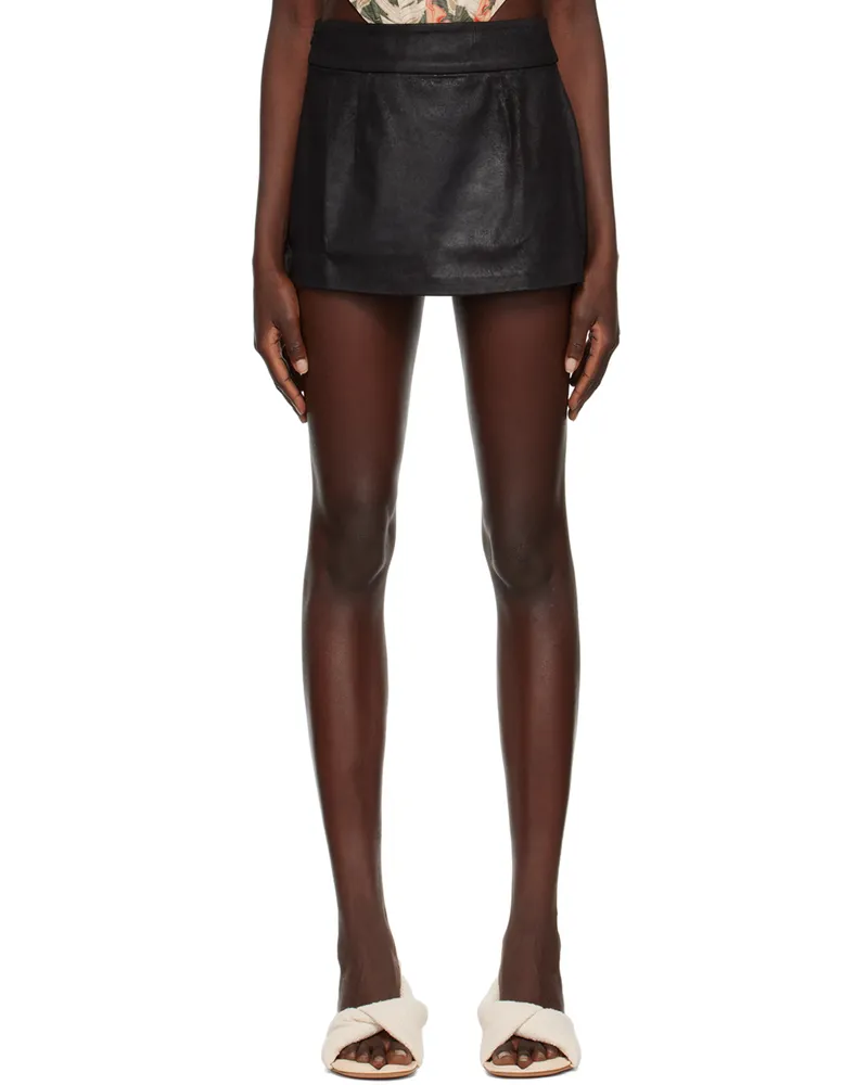 Kim Shui SSENSE Exclusive Black Faux-Suede Miniskirt Black