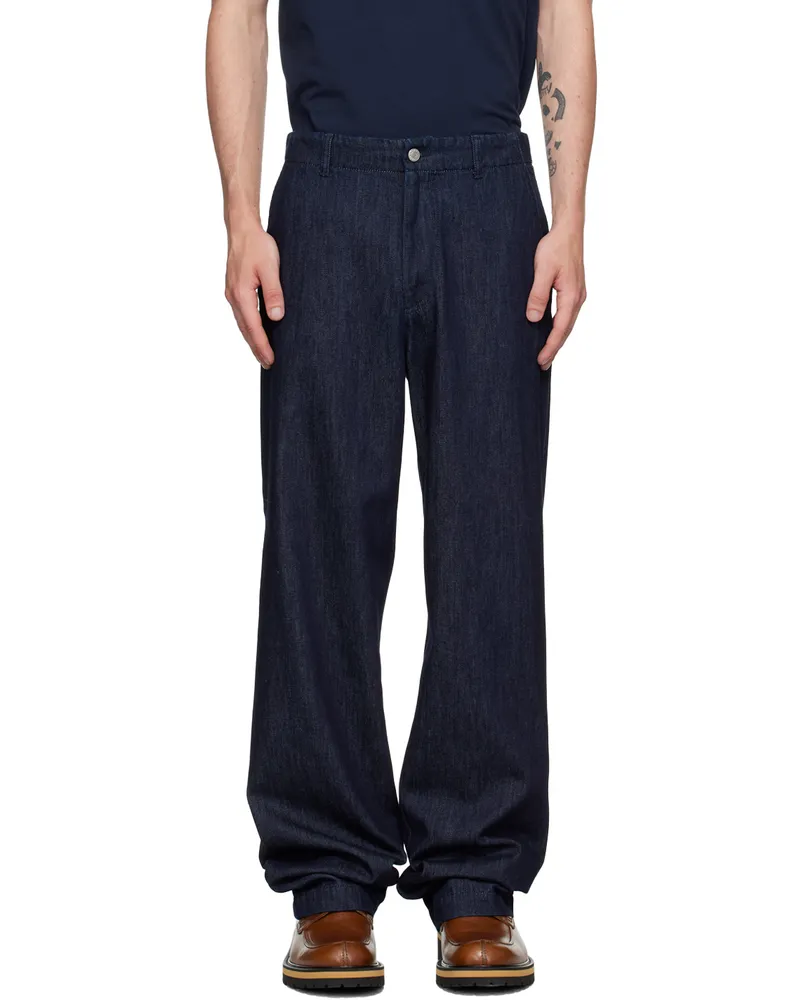 Dries van Noten Navy Straight-Leg Jeans 507