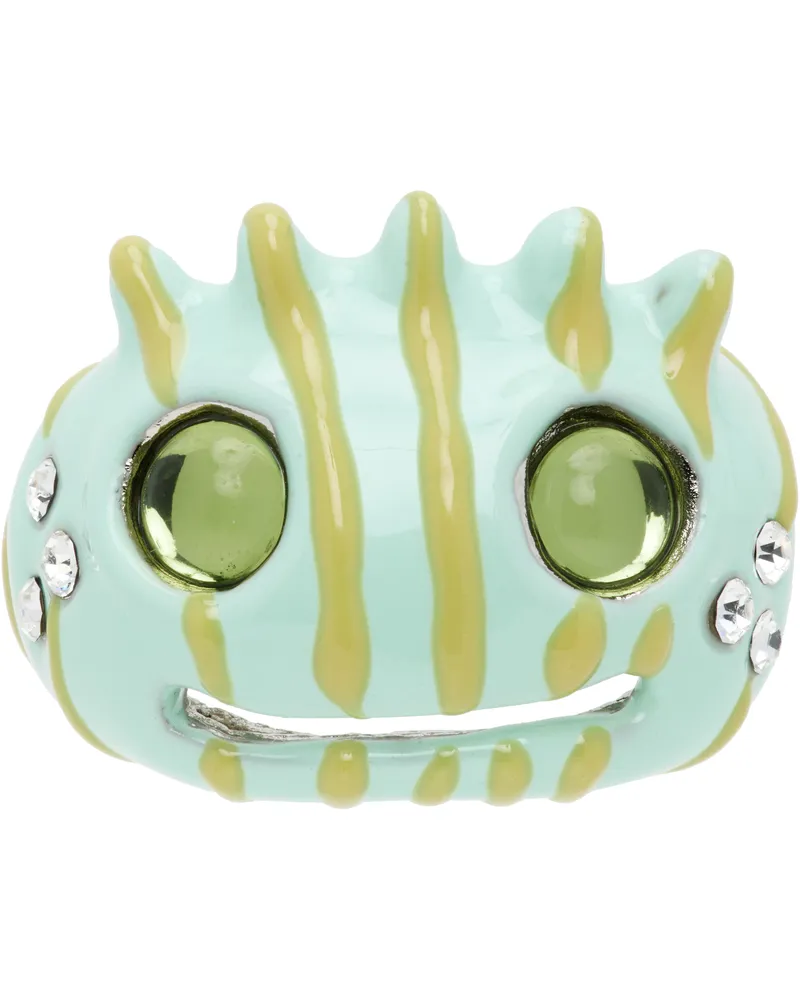 Collina Strada Yellow & Blue Liberty Frog Ring Lemon