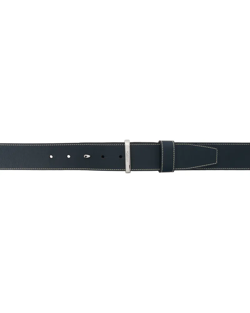 Max Mara Navy Leather Twin-Fastening Belt 002