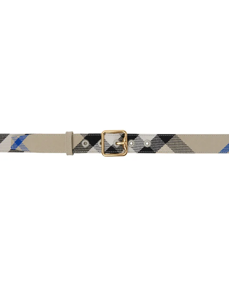 Burberry Beige Check B Buckle Belt Lichen
