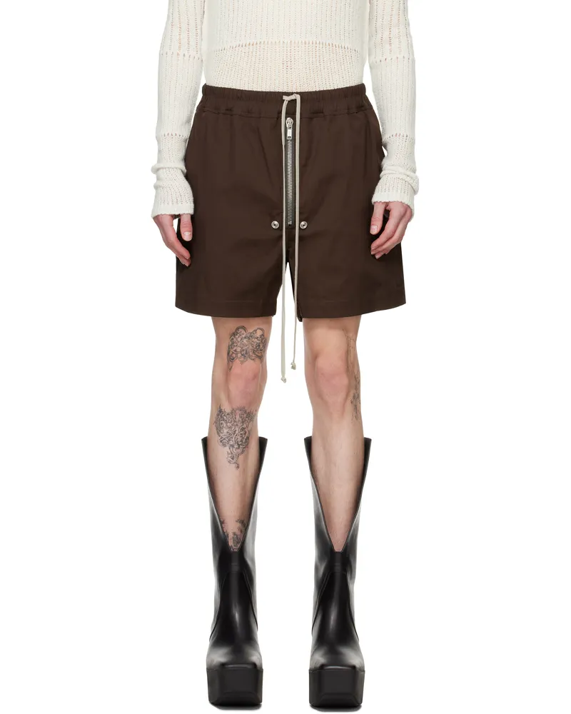 Rick Owens Brown Hollywood Bela Boxers Shorts 14