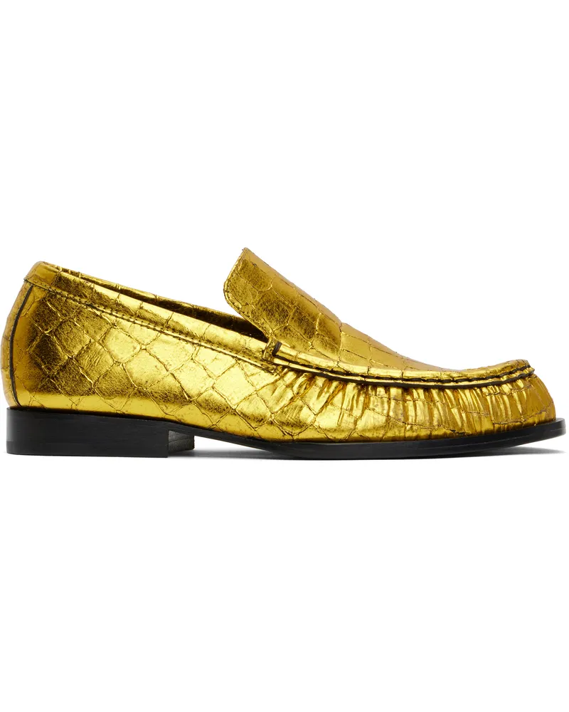 Dries van Noten Gold Metallic Loafers 954