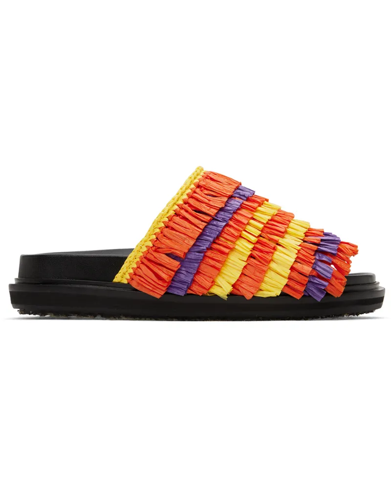 Marni Orange & Yellow Fussbett Sandals Zo524