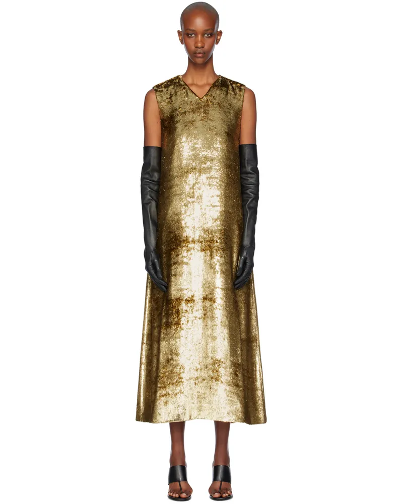 The Row Gold Louane Maxi Dress Gld