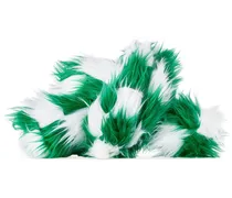 SSENSE Exclusive Green & White Faux-Fur Knot Cushion
