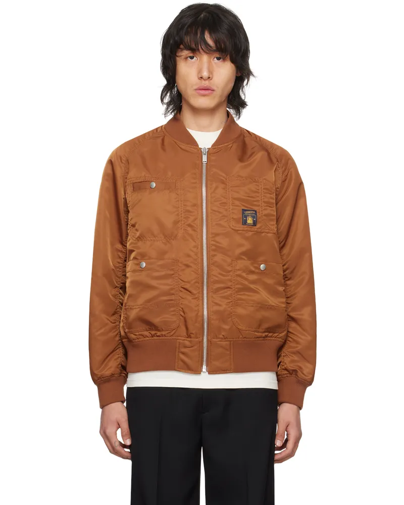 Undercover Tan Raglan Bomber Jacket Brown