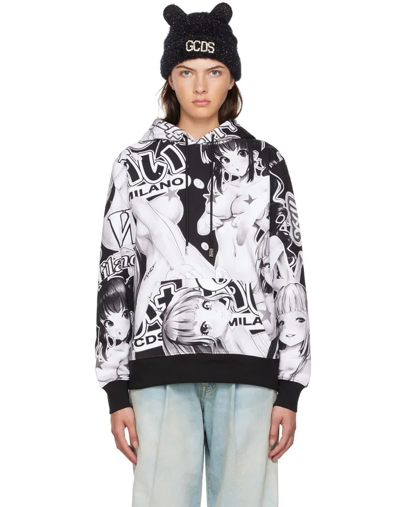 GCDS Black & White Hentai Hoodie 02