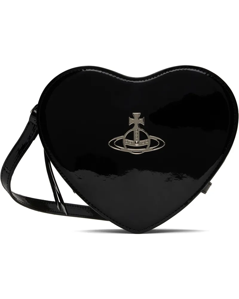 Vivienne Westwood Black Louise Heart Crossbody Bag N403