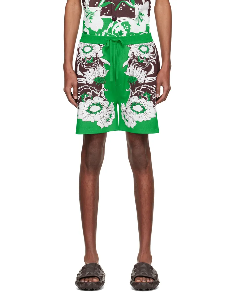 Valentino Garavani Green Viscose Shorts Pk1