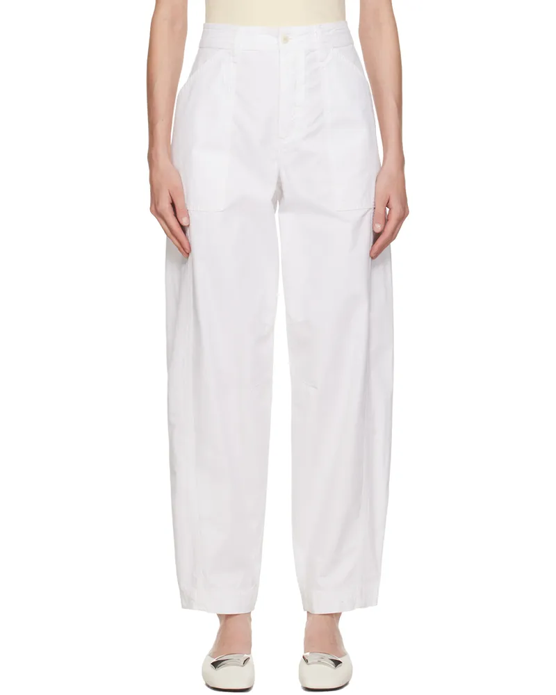 Matteau White Relaxed-Fit Trousers White