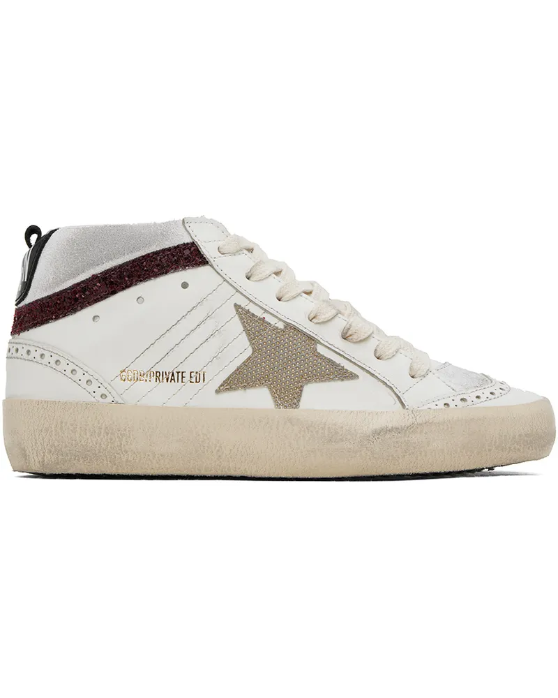 Golden Goose SSENSE Exclusive White Mid Star Sneakers Red