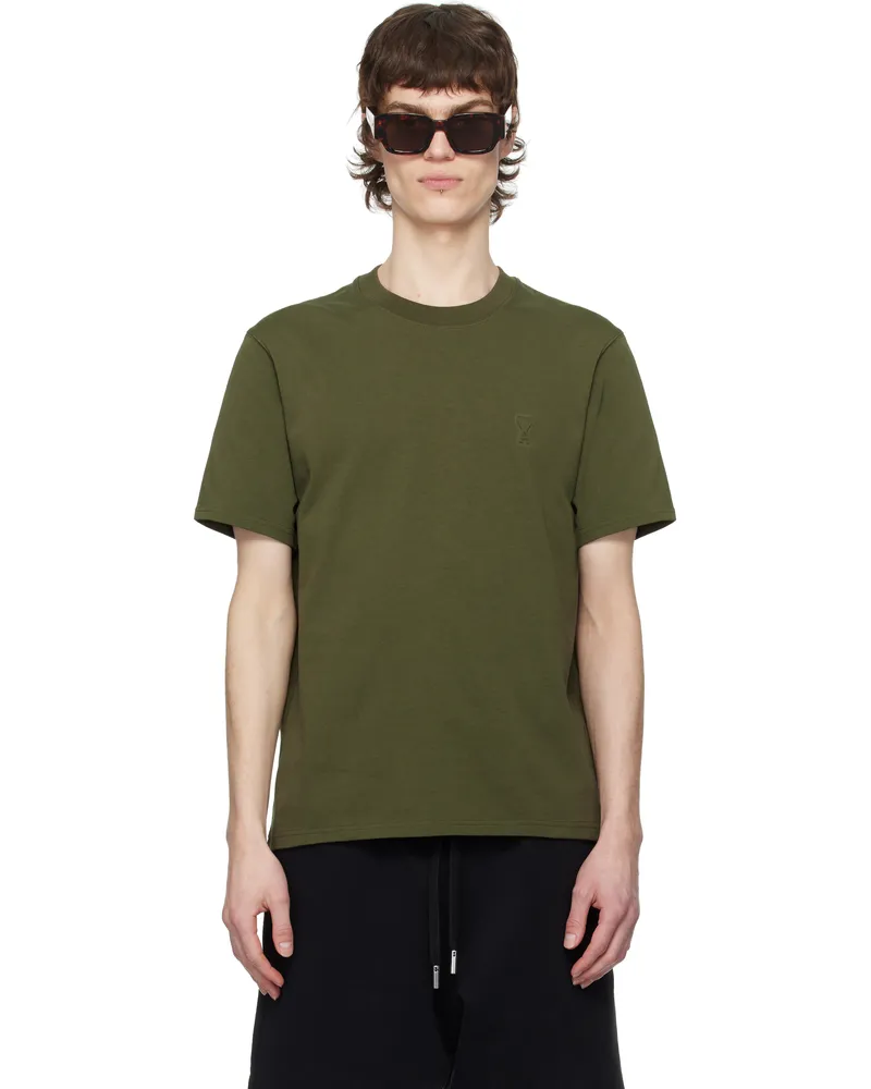 AMI Paris Green Cotton Ami de Coeur T-shirt 376