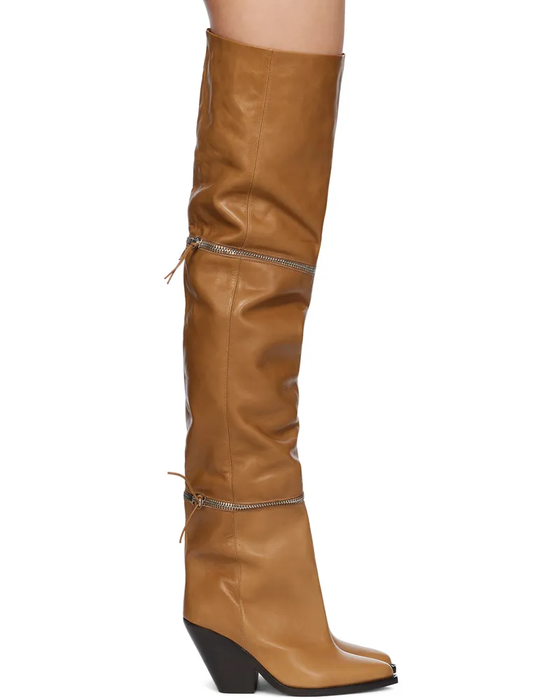 Isabel Marant Tan Lelodie Tall Boots 50ha