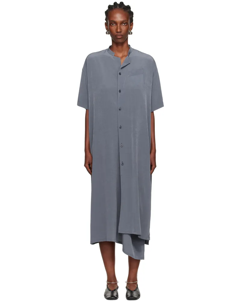 Yohji Yamamoto Blue N-Half Sleeve Box Shirt Midi Dress 1