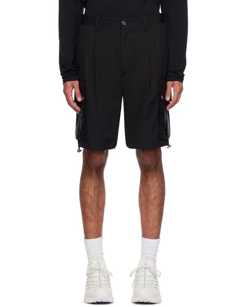 Moncler Black Pleated Shorts Black