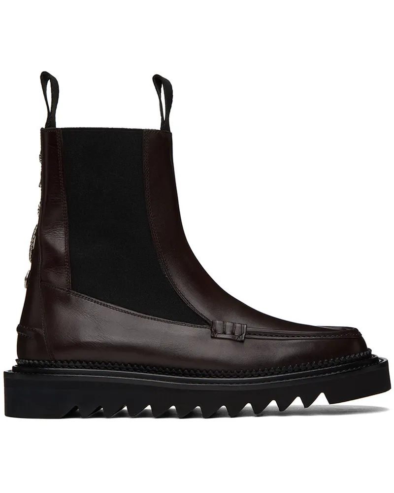 Toga Brown Leather Chelsea Boots Brown