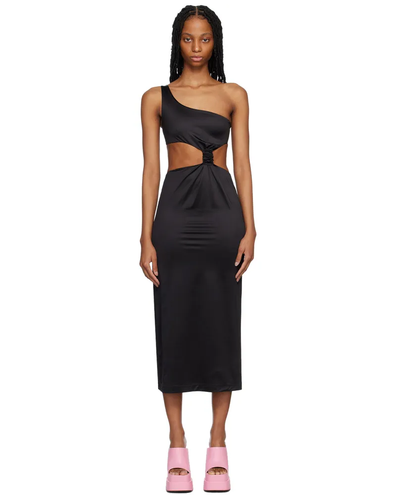 Versace Black Knotted Cover-Up Dress 1b000