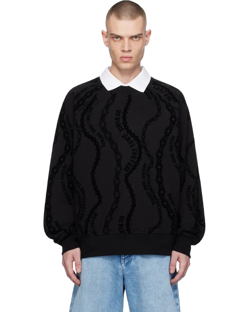 Versace Jeans Black Chain Couture Sweatshirt E899-black