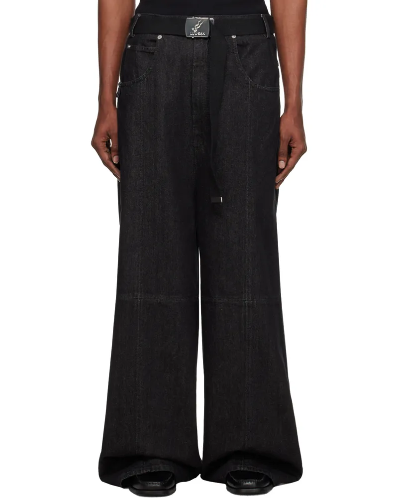 LU'U DAN Black Paneled Jeans Graphite