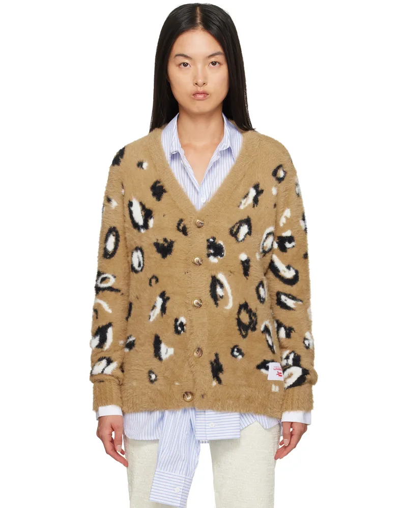 Charles Jeffrey Loverboy Brown Fluffy Label Cardigan Brown