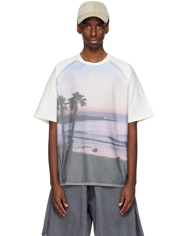 Adererror White Printed T-Shirt Purple