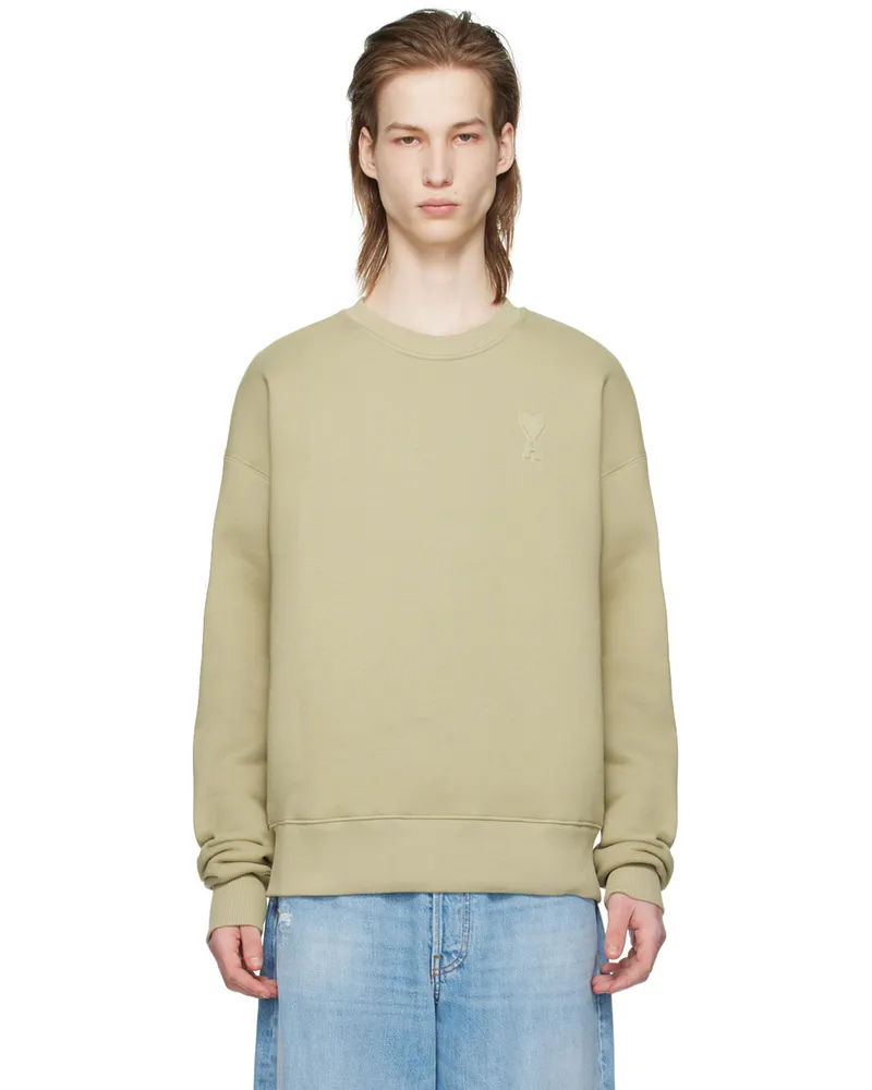 AMI Paris Khaki Ami de Cœur Sweatshirt 317