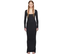 Black Body Long Sleeve Long Slip Maxi Dress