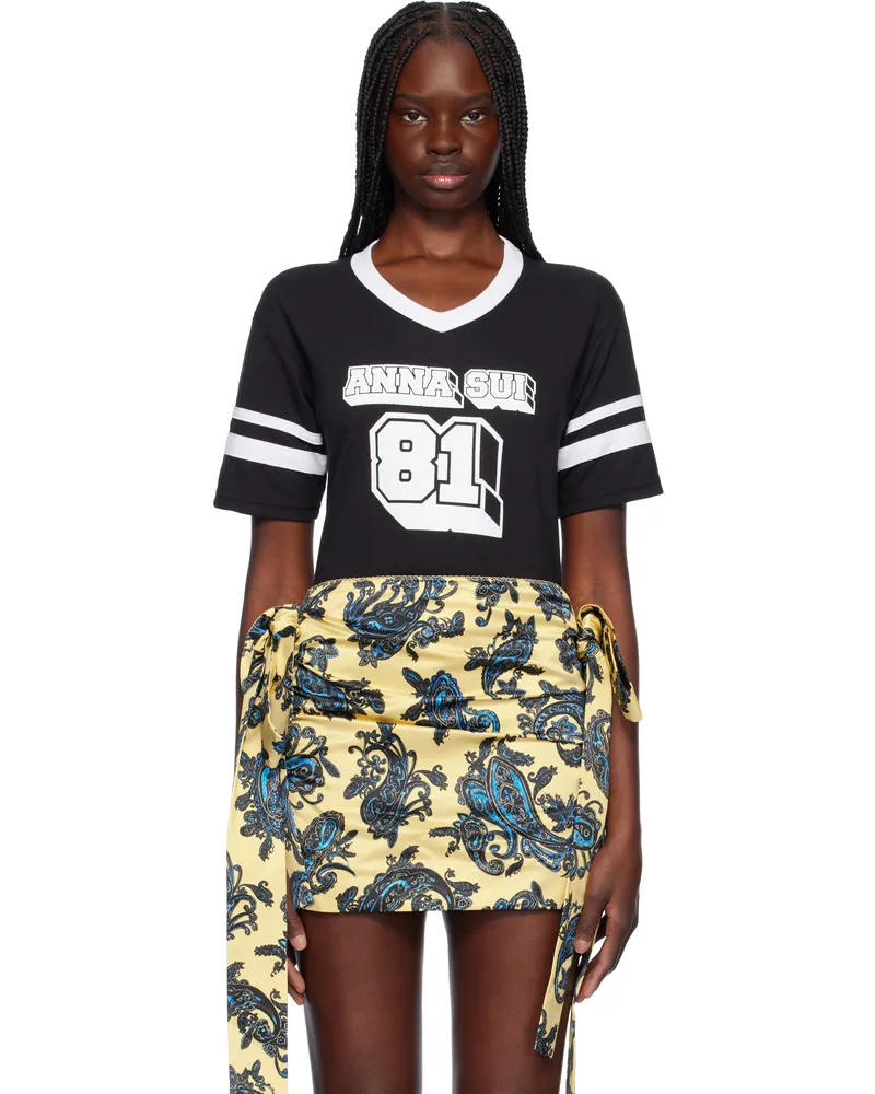 Anna Sui Black 'Anna Sui' Logo T-shirt Black