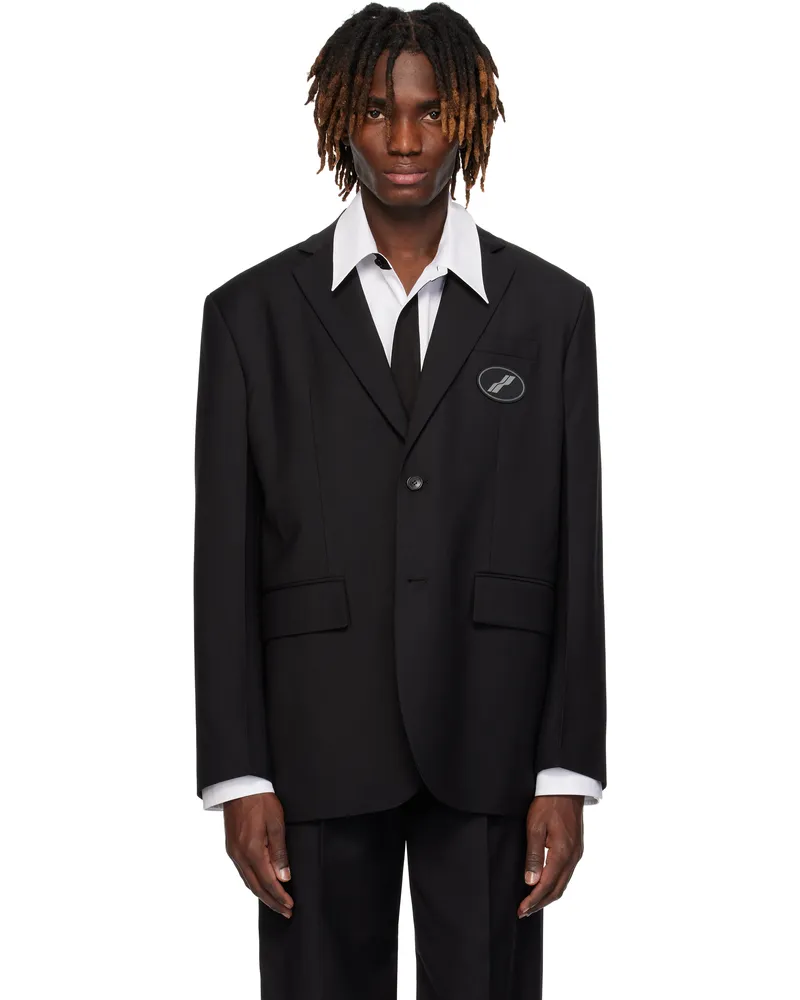 WE 11 DONE Black Oversized Suit Blazer Black